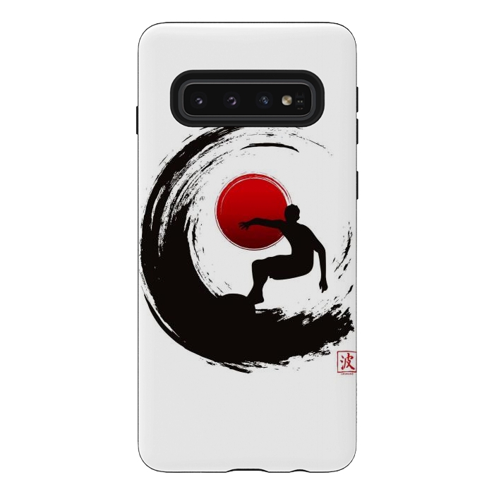 Galaxy S10 StrongFit Enso Surf Japanese black by LM2Kone