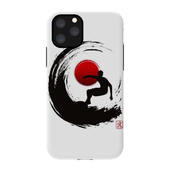 iPhone 11 Pro StrongFit Enso Surf Japanese black by LM2Kone
