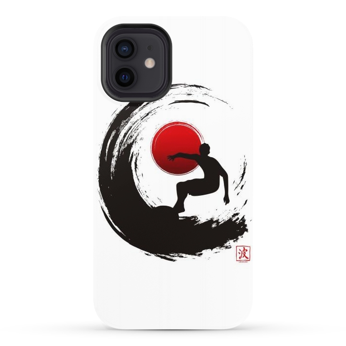 iPhone 12 StrongFit Enso Surf Japanese black by LM2Kone