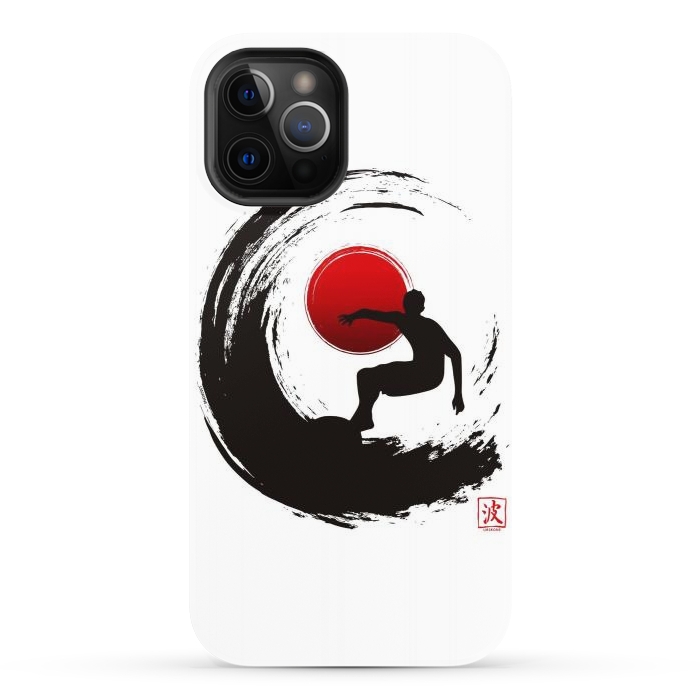 iPhone 12 Pro StrongFit Enso Surf Japanese black by LM2Kone