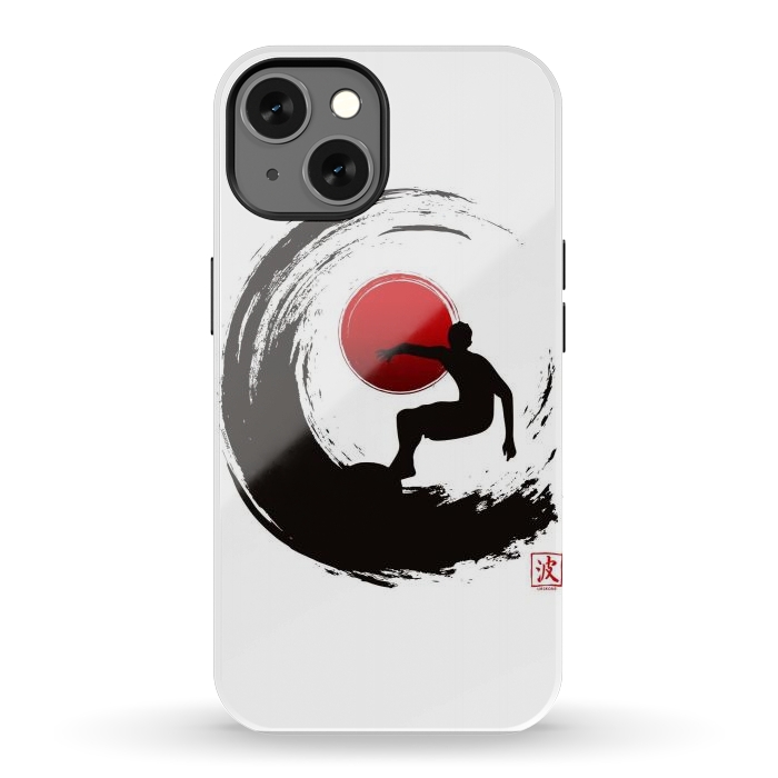 iPhone 13 StrongFit Enso Surf Japanese black by LM2Kone