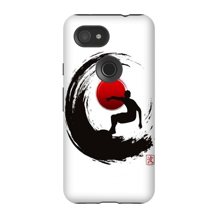 Pixel 3A StrongFit Enso Surf Japanese black by LM2Kone