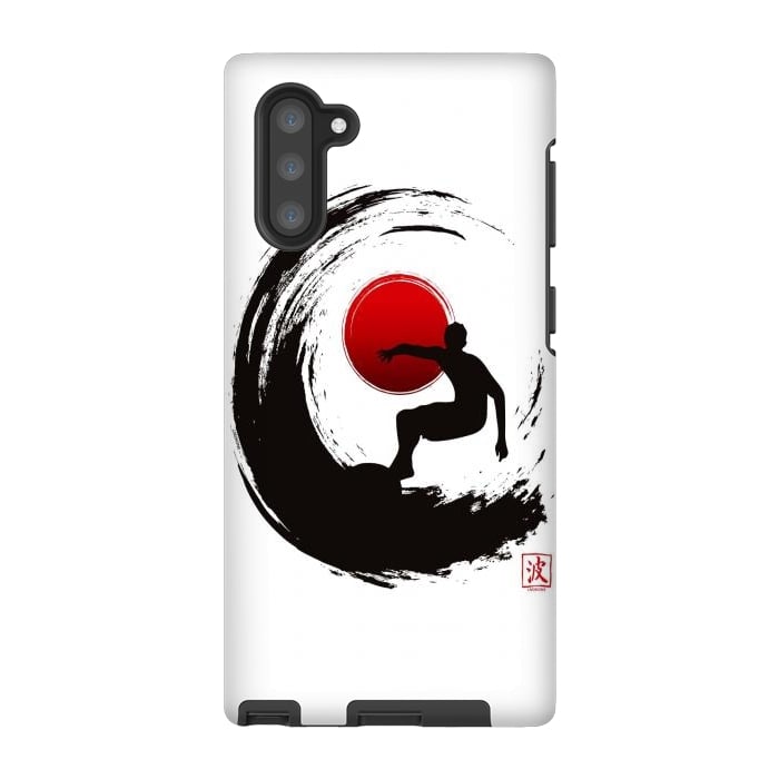 Galaxy Note 10 StrongFit Enso Surf Japanese black by LM2Kone