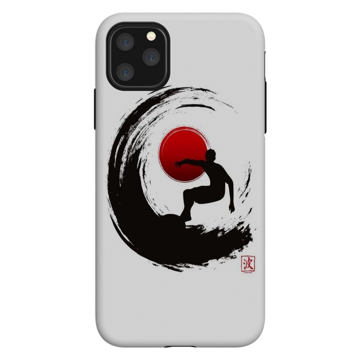 iPhone 11 Pro Max StrongFit Enso Surf Japanese black by LM2Kone