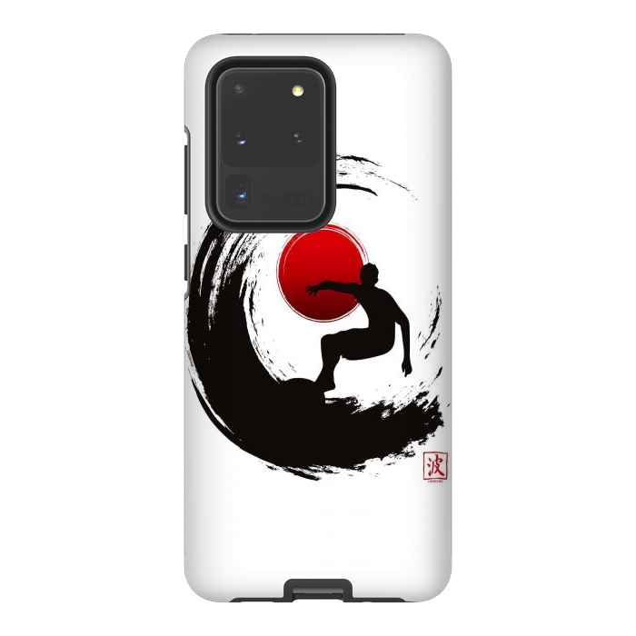 Galaxy S20 Ultra StrongFit Enso Surf Japanese black by LM2Kone