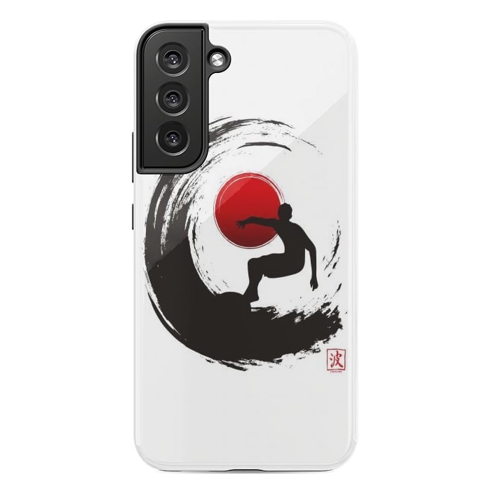 Galaxy S22 plus StrongFit Enso Surf Japanese black by LM2Kone