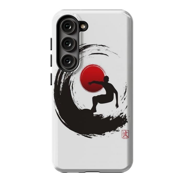 Galaxy S23 StrongFit Enso Surf Japanese black by LM2Kone