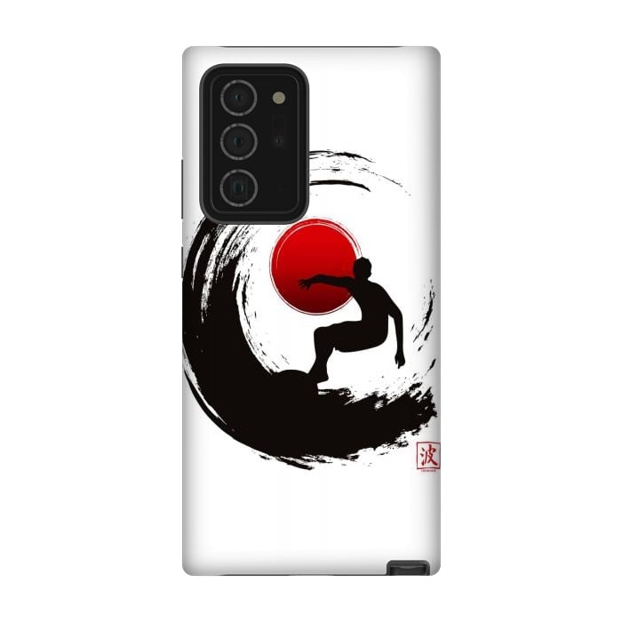 Galaxy Note 20 Ultra StrongFit Enso Surf Japanese black by LM2Kone