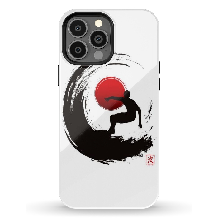 iPhone 13 Pro Max StrongFit Enso Surf Japanese black by LM2Kone