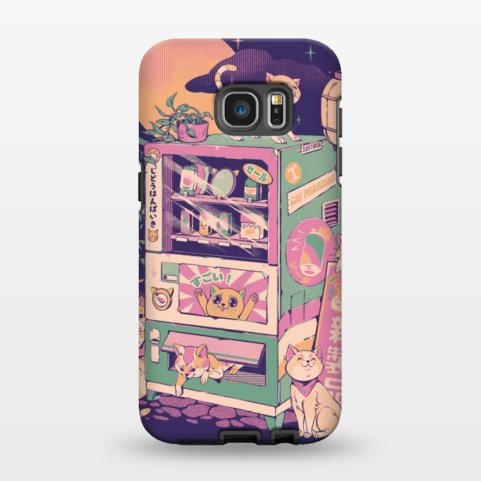 Galaxy S7 EDGE StrongFit Cat Vending Machine by Ilustrata