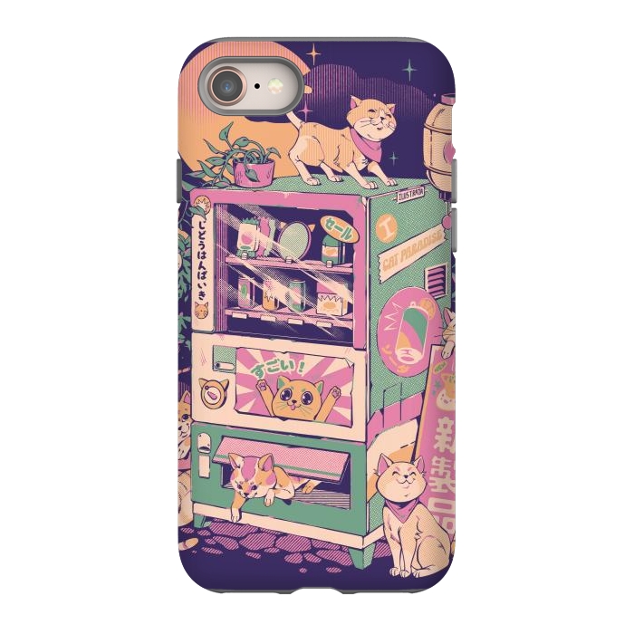 iPhone 8 StrongFit Cat Vending Machine by Ilustrata