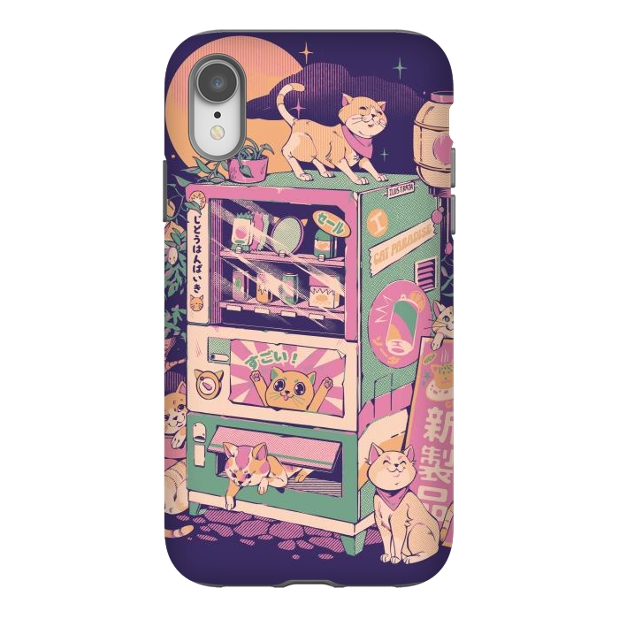 iPhone Xr StrongFit Cat Vending Machine by Ilustrata
