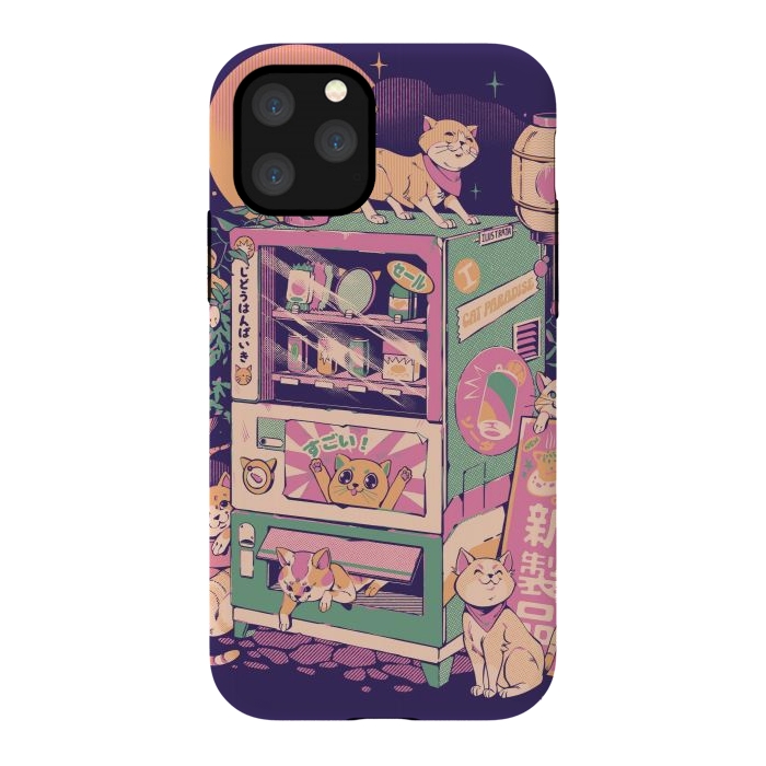 iPhone 11 Pro StrongFit Cat Vending Machine by Ilustrata