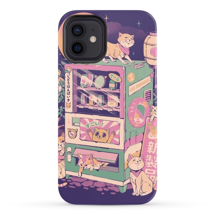 iPhone 12 StrongFit Cat Vending Machine by Ilustrata
