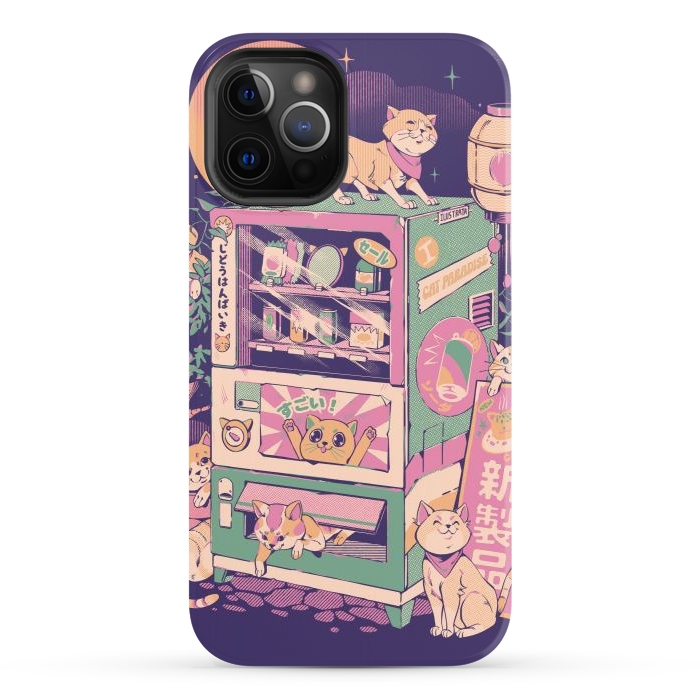 iPhone 12 Pro StrongFit Cat Vending Machine by Ilustrata