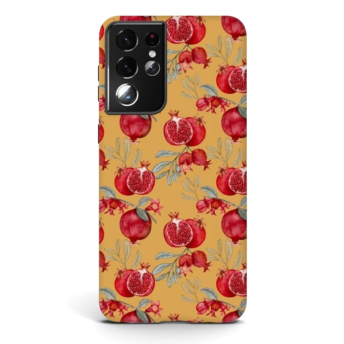 Galaxy S21 ultra StrongFit Pomegranate, yellow by Flowery Stories