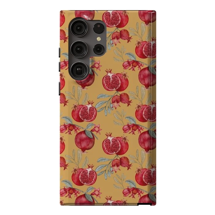 Galaxy S23 Ultra StrongFit Pomegranate, yellow by Flowery Stories