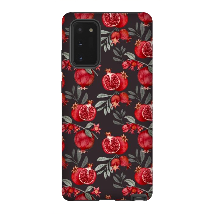 Galaxy Note 20 StrongFit Pomegranate, black by Flowery Stories