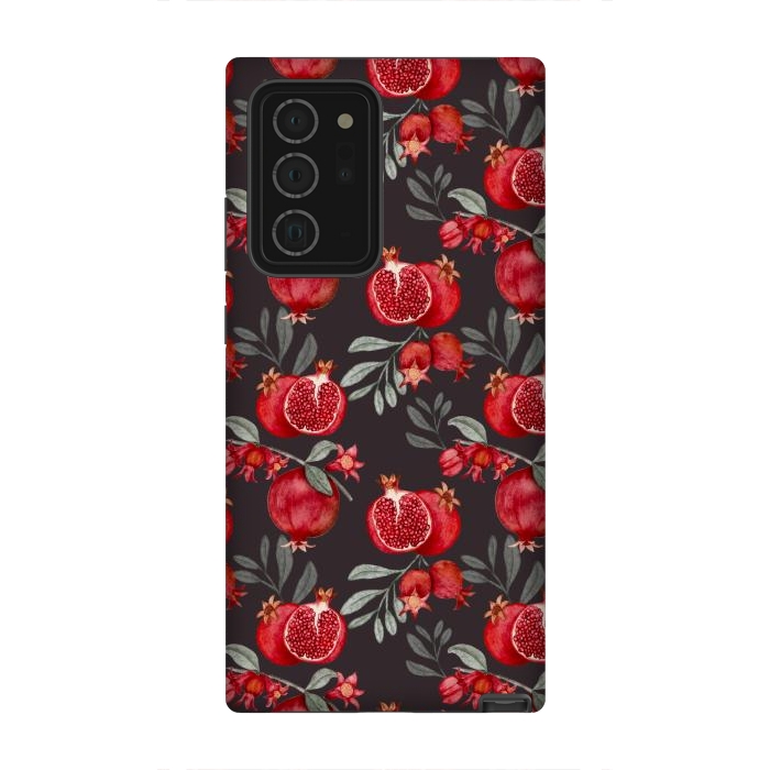 Galaxy Note 20 Ultra StrongFit Pomegranate, black by Flowery Stories