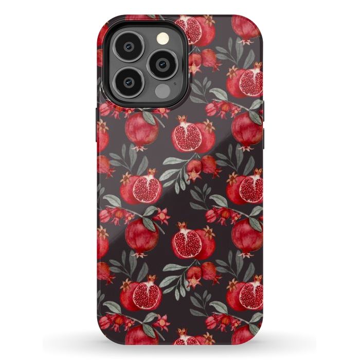 iPhone 13 Pro Max StrongFit Pomegranate, black by Flowery Stories