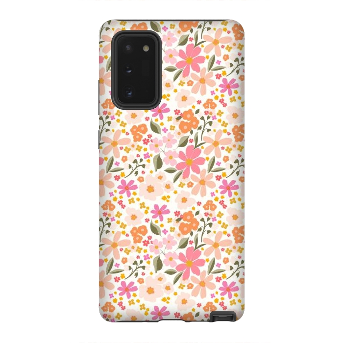 Galaxy Note 20 StrongFit Tiny flowers, white by Flowery Stories