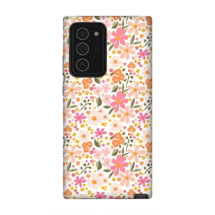 Galaxy Note 20 Ultra StrongFit Tiny flowers, white by Flowery Stories