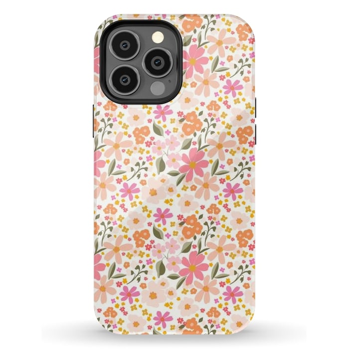 iPhone 13 Pro Max StrongFit Tiny flowers, white by Flowery Stories