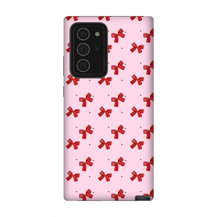 Galaxy Note 20 Ultra StrongFit Cute bow, pink by Flowery Stories