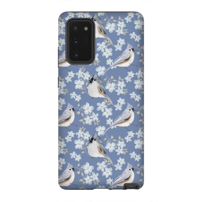 Galaxy Note 20 StrongFit Birds, blue by Flowery Stories