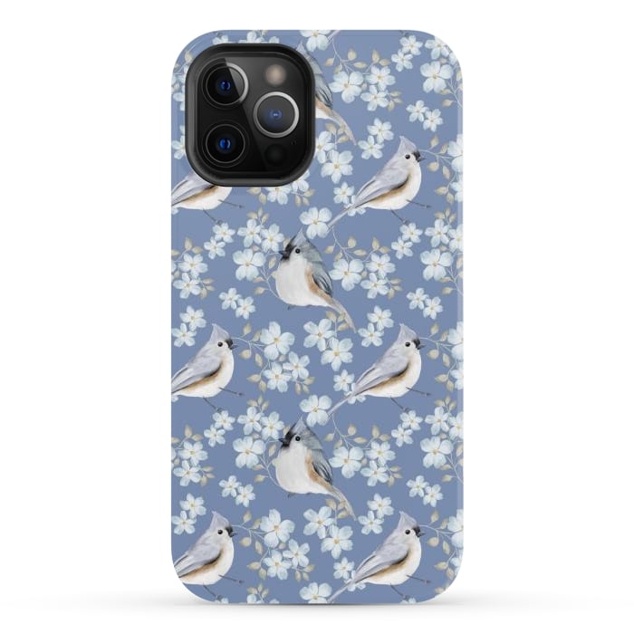 iPhone 12 Pro Max StrongFit Birds, blue by Flowery Stories