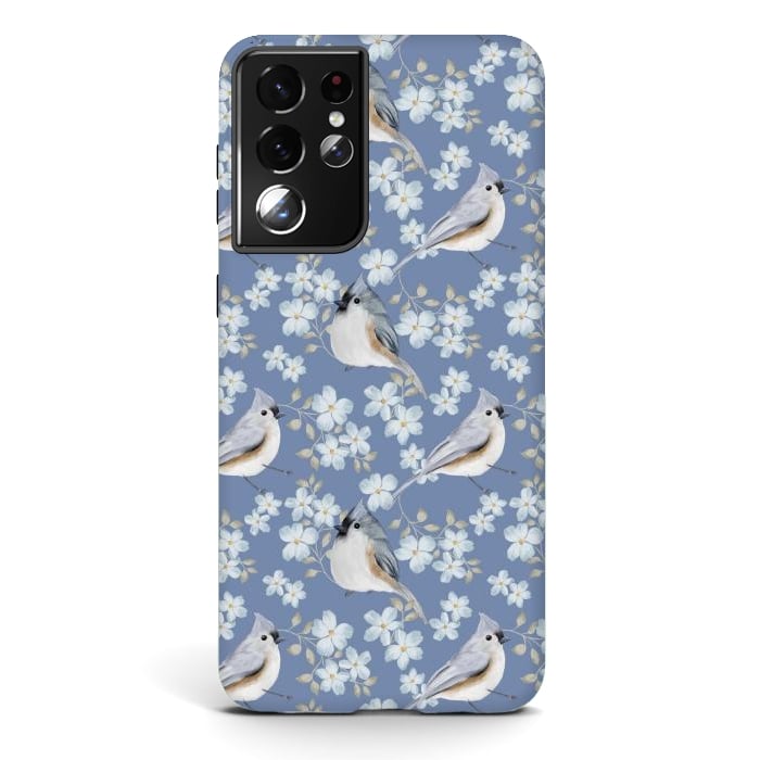 Galaxy S21 ultra StrongFit Birds, blue by Flowery Stories
