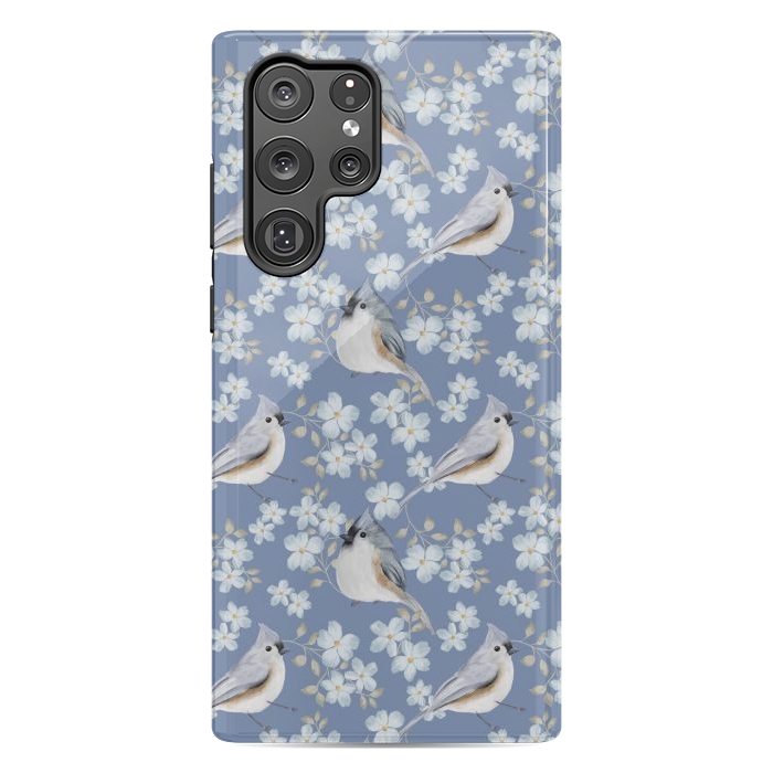 Galaxy S22 Ultra StrongFit Birds, blue by Flowery Stories