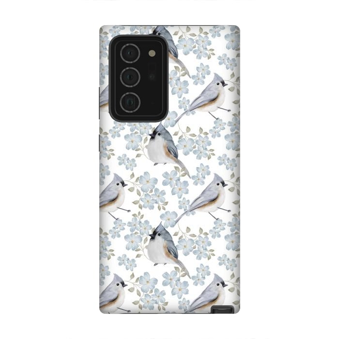 Galaxy Note 20 Ultra StrongFit Birds, white by Flowery Stories