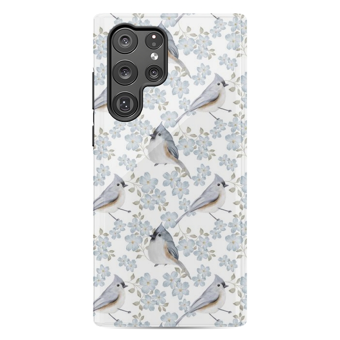 Galaxy S22 Ultra StrongFit Birds, white by Flowery Stories