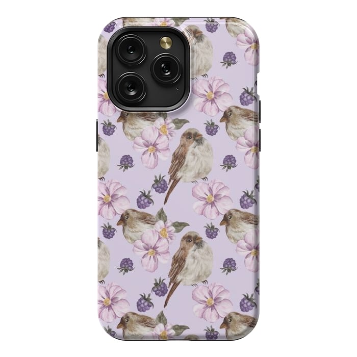 iPhone 15 Pro Max StrongFit Birds, light purple by Flowery Stories