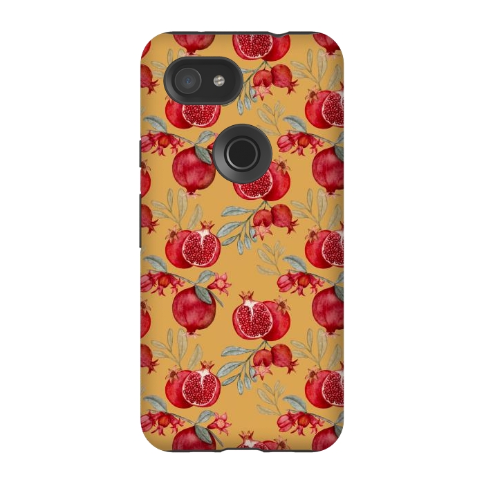 Pixel 3A StrongFit Red fruits, yellow by Flowery Stories
