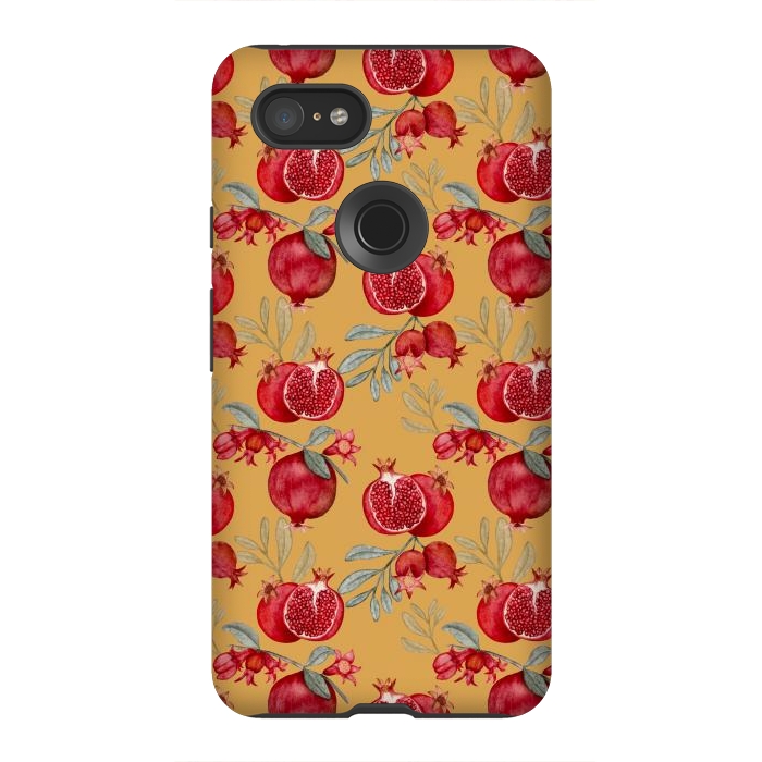Pixel 3XL StrongFit Red fruits, yellow by Flowery Stories