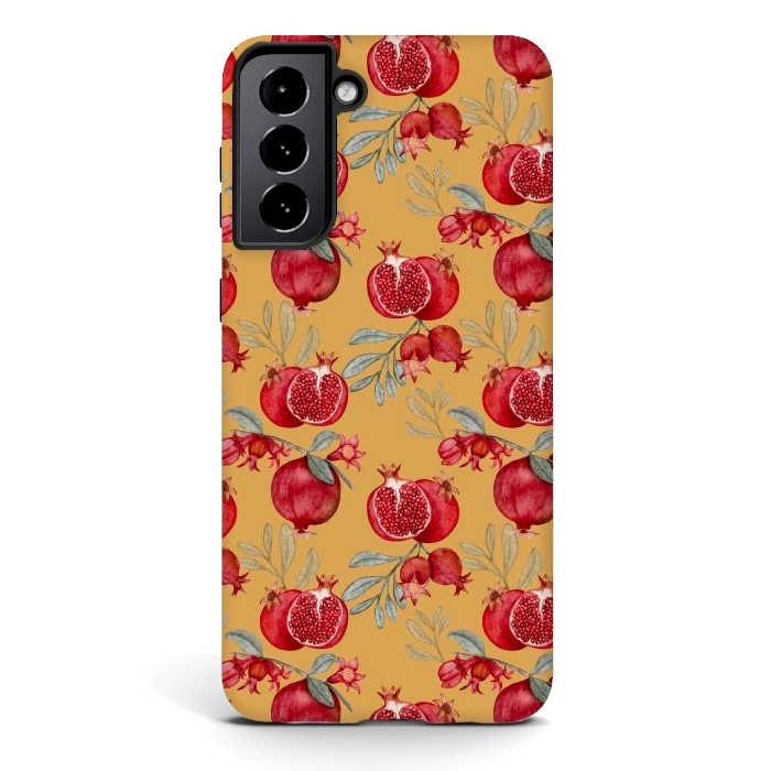 Galaxy S21 StrongFit Red fruits, yellow by Flowery Stories