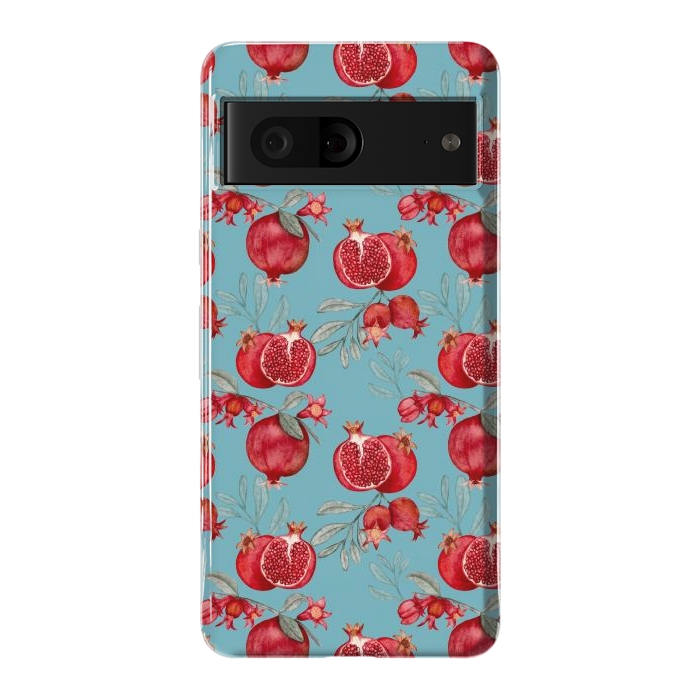 Pixel 7 StrongFit Red fruits, light teal by Flowery Stories