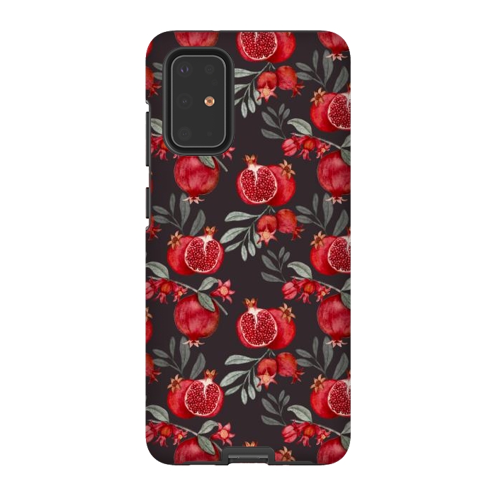 Galaxy S20 Plus StrongFit Red fruits, black by Flowery Stories