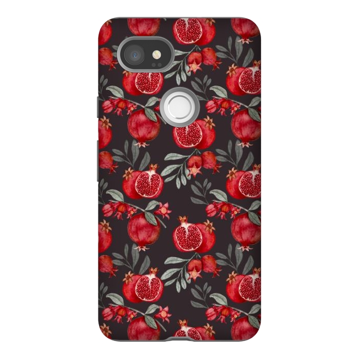 Pixel 2XL StrongFit Red fruits, black by Flowery Stories