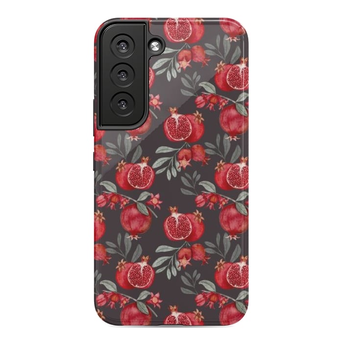Galaxy S22 StrongFit Red fruits, black by Flowery Stories
