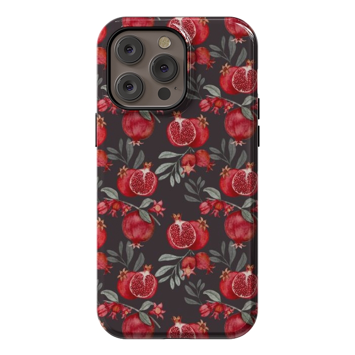 iPhone 14 Pro max StrongFit Red fruits, black by Flowery Stories