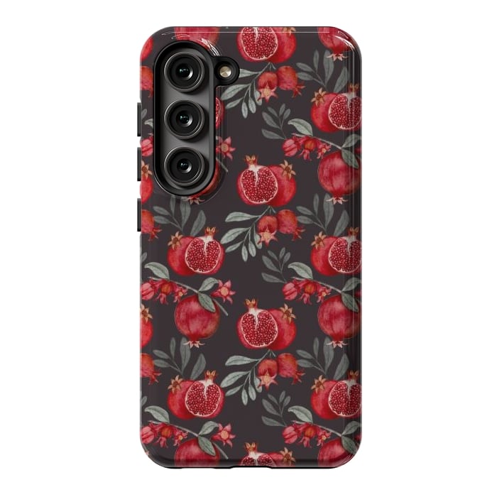 Galaxy S23 StrongFit Red fruits, black by Flowery Stories
