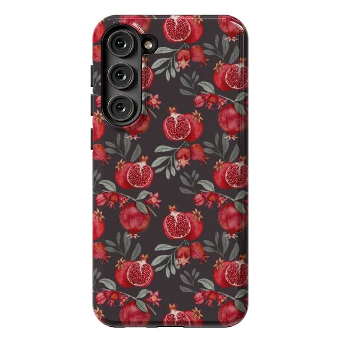 Galaxy S23 Plus StrongFit Red fruits, black by Flowery Stories