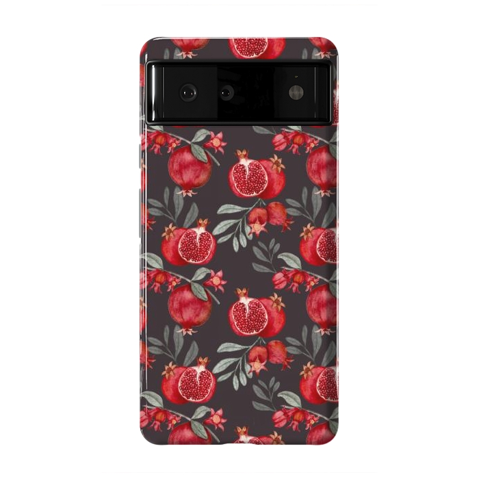 Pixel 6 StrongFit Red fruits, black by Flowery Stories