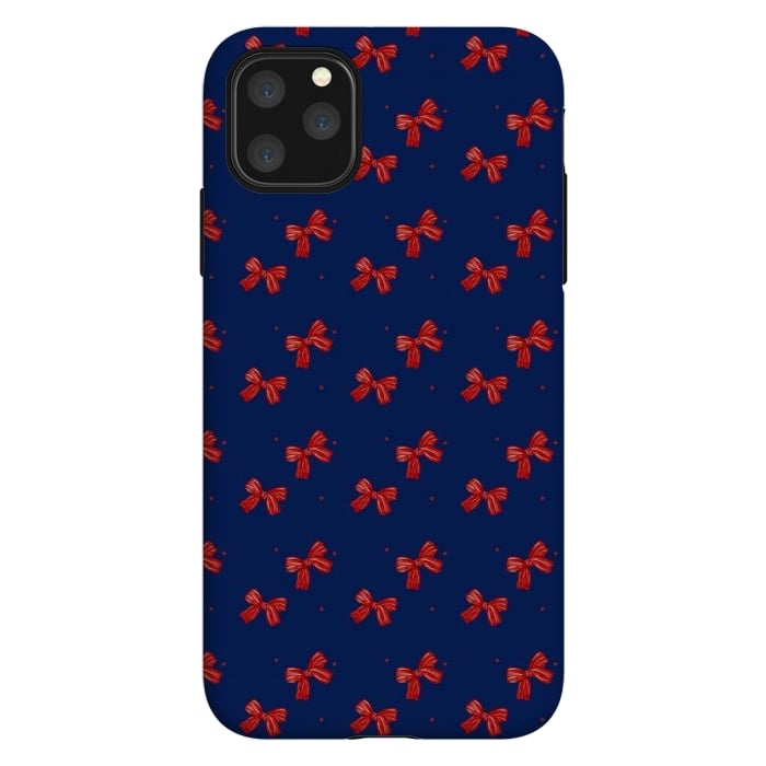 iPhone 11 Pro Max StrongFit Navy bows by Flowery Stories