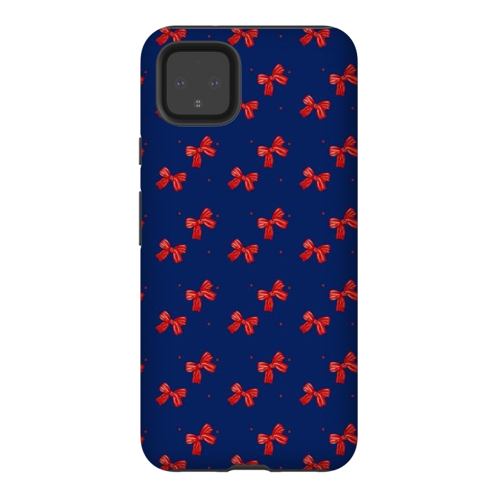 Pixel 4XL StrongFit Navy bows by Flowery Stories