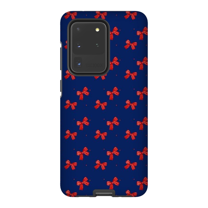 Galaxy S20 Ultra StrongFit Navy bows by Flowery Stories
