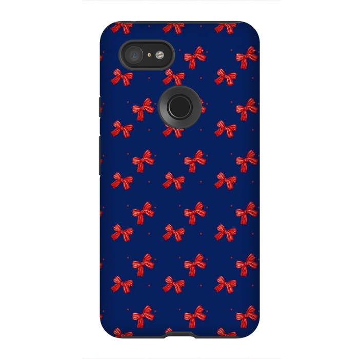 Pixel 3XL StrongFit Navy bows by Flowery Stories